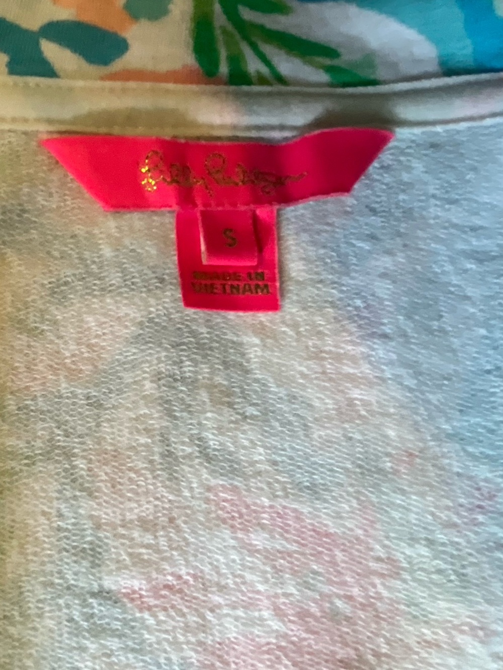 Lilly Pulitzer Sweatshirt Skipper Popover Lovers Coral Half Zip Pullover Small - Picture 10 of 10